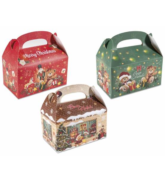Scatola a bauletto in carta con stampa natalizia 36pz.